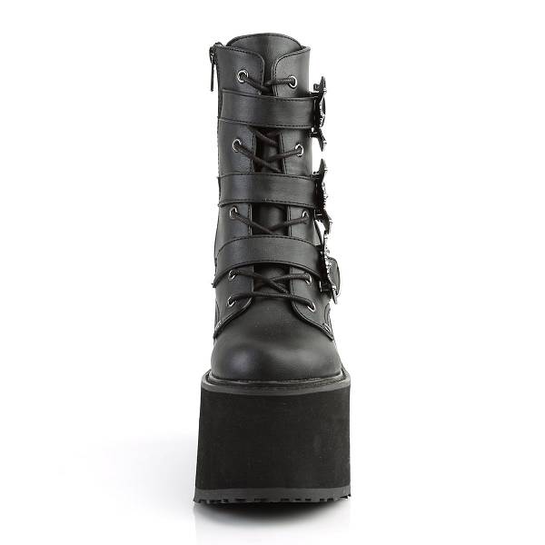 Demonia Swing-103 Black Vegan Leather Stiefel Herren D948-132 Gothic Plateaustiefel Schwarz Deutschland SALE